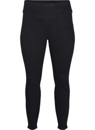 Elastiske jeggings med høy midje, Black