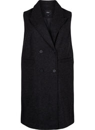 Lang vest i ull-look, Dark Grey Melange