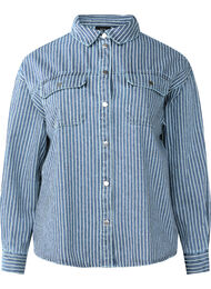 Stripete denimskjorte med brystlommer, Light B.Denim Stripe